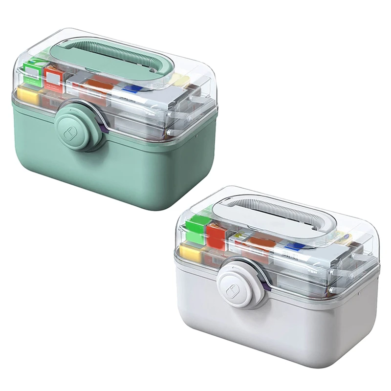 

Аптечка медицинская трехуровневая, органайзер большой емкости для таблеток, коробка для хранения лекарств в экстренных ситуациях дома