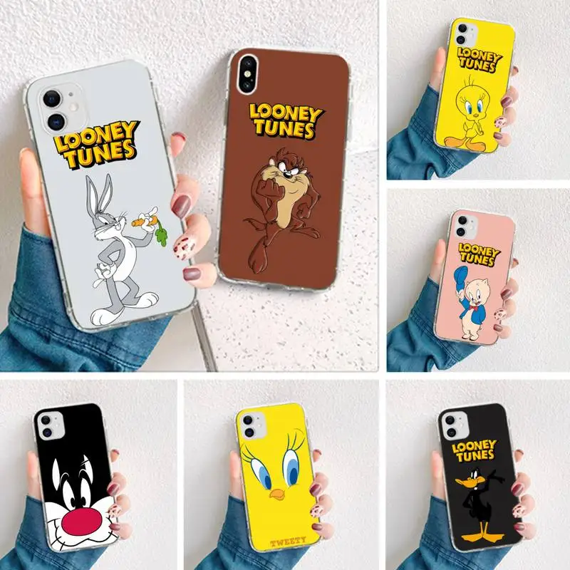 

Looney Tunes Devil Lola Bugs Bunny Daffy PORKY Phone Case For iphone 13 12 11 Pro Mini XS Max 8 7 Plus X SE 2020 XR Soft cover