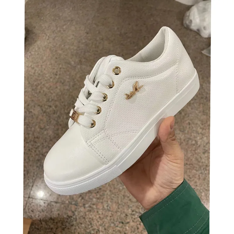 Women's Sneakers Shoes Woman Spring Summer 2023 for Girls Women Sneakers Flat Breathable PU Leather Platform Shoes Footwears