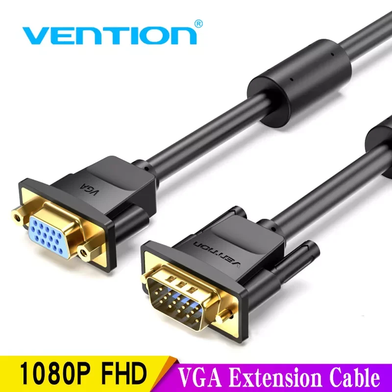 

Vention VGA Extension Cable 1m 1.5m 2m 3m High Quality Male to Female Cable Extender VGA Cable for Computer Projector Monitor 5m