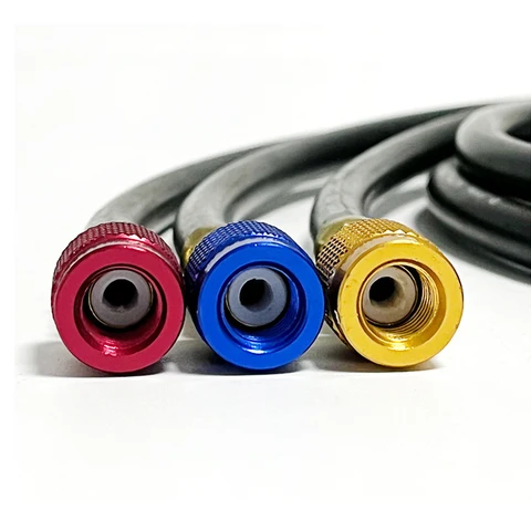 Заряжающий шланг переменного тока R410A, 1/4 дюйма, набор SAE, 800 фунтов на кв. дюйм для шлангов холодильного охлаждения HVAC R134A R32, инструмент для зарядки холодильника