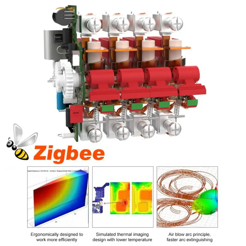 Умный автоматический выключатель Tuya Zigbee 3.0 ZJSB9 1P-4P умный голосовой таймер пульт