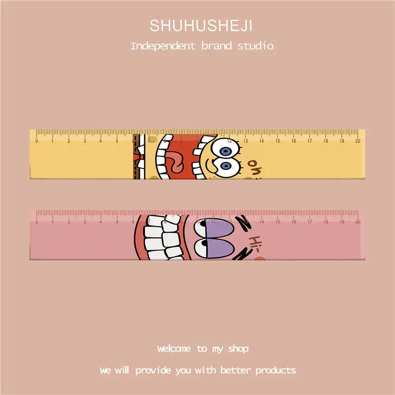 

20Cm Spongebob Patrick Star Cartoon Acrylic Ruler Student Cute Korean Style Simple Literary Ruler Painting Stationery for Gift