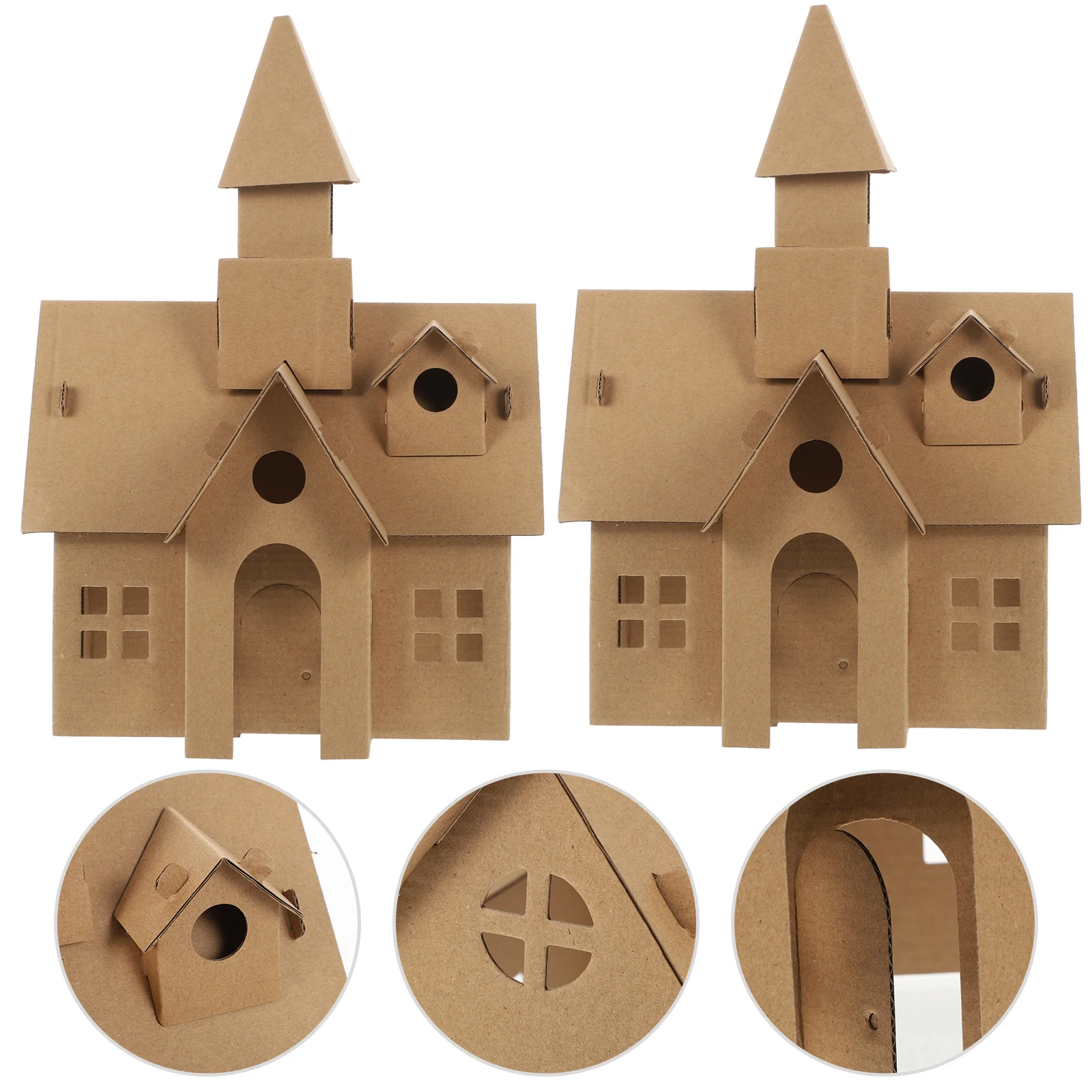 

2 Pcs Graffiti Assembled Castle Kids Building Toys DIY Castles Toddler Puzzles Plaything Educational Miniature Paper Grafitti