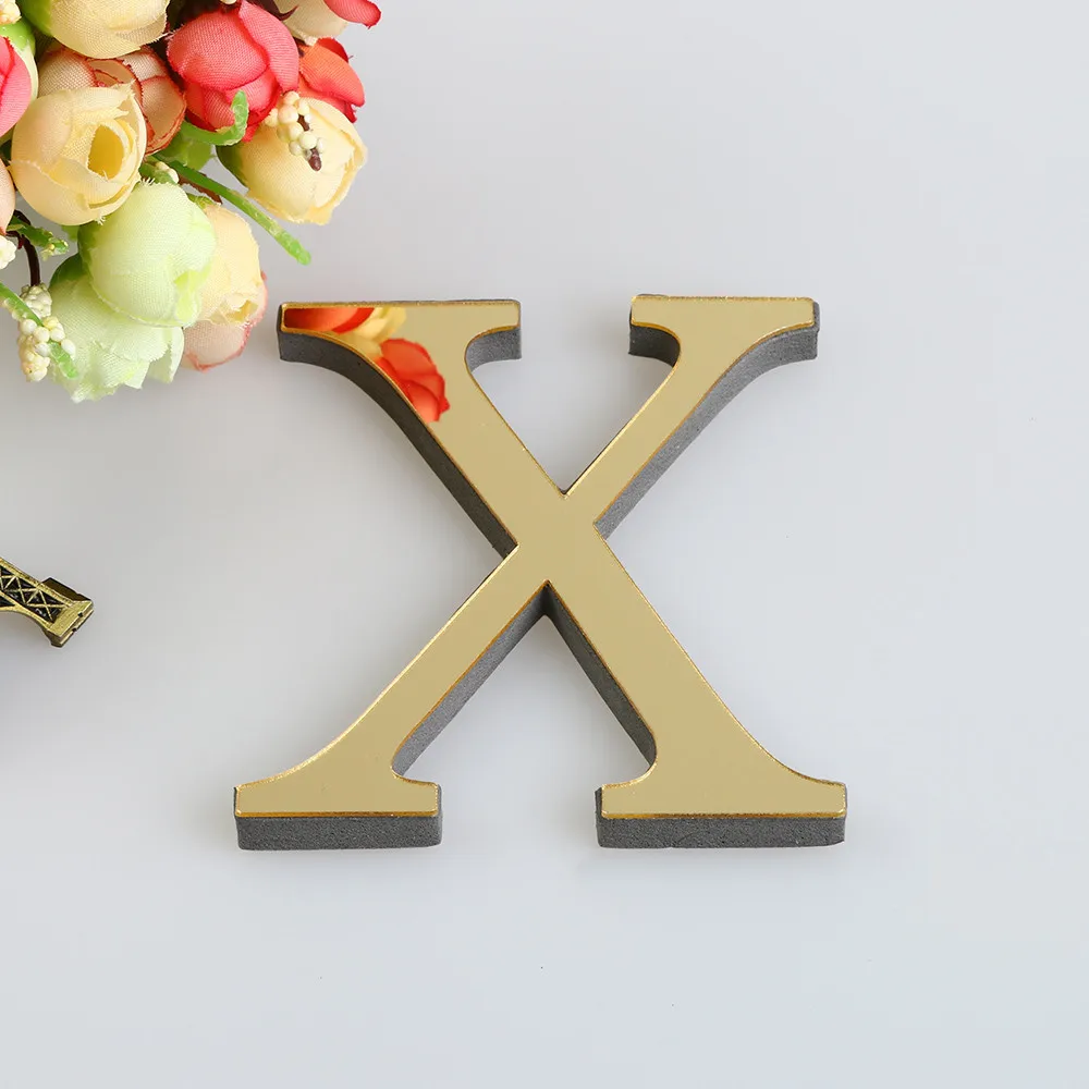 26 букв стикер на стену 3D DIY зеркальные акриловые наклейки домашний декор