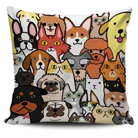 cats and dogs veterinarian pillow cover 3d printed pillowcases throw home decoration double sided printing