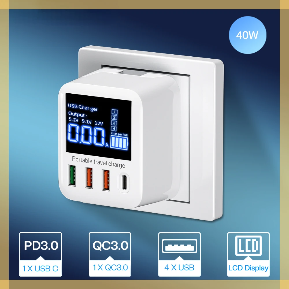 

30/40W Quick Charge USB Charger Wall Travel Phone Adapter Fast Charger PD USB C Charger For iPhone 13 12
