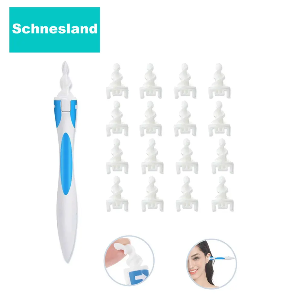 

Schnesland Earwax Remover with 16 Pcs Replacements Silicone Spiral Earwax Cleaner Kit