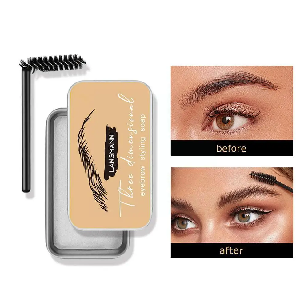 

Eyebrow Soap Wax With Trimmer Fluffy Feathery Eyebrows Pomade Gel For Eyebrow Styling Makeup Soap Brow Sculpt Lift D9H4