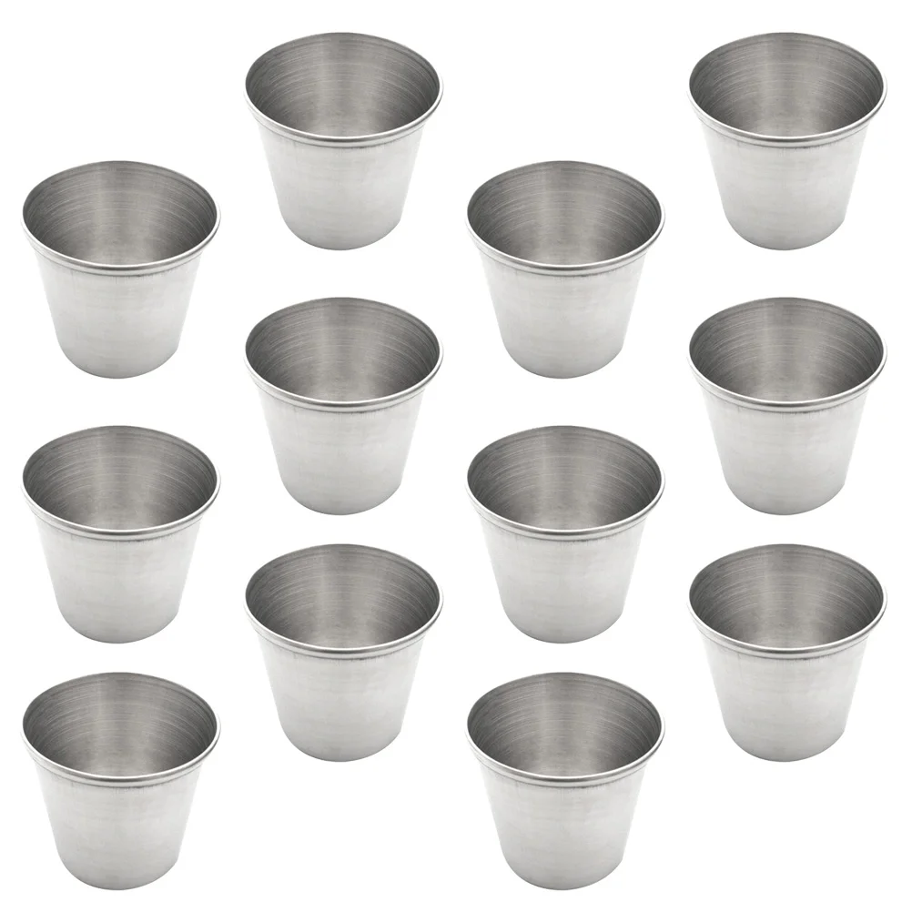 

Cups Shot Steel Stainless Metal Cup Glasses Sauce Drinking Dipping Mini Dish Vessel Tumbler Camping Mug Whiskey Bowls Dip
