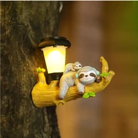 resin squirrels sloth garden tree hugger decor with solar light simulation sculpture tree hanging outdoor garden decor lights