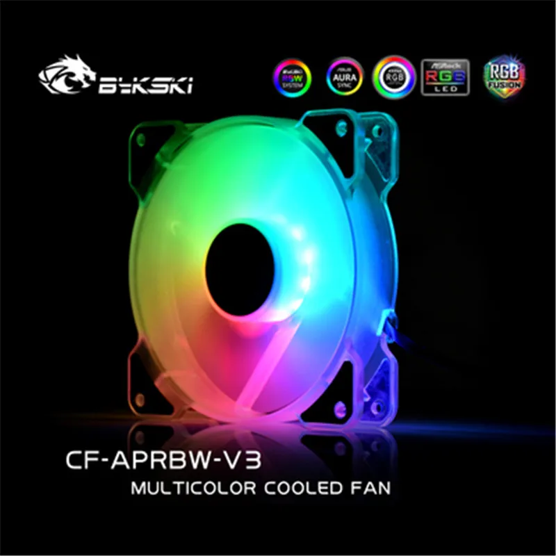 

Bykski CF-APRBW-V3,Computer Water Cooling Radiator Fans 12CM RGB PC Case Fan 120mm Support AURA SYNC Mute