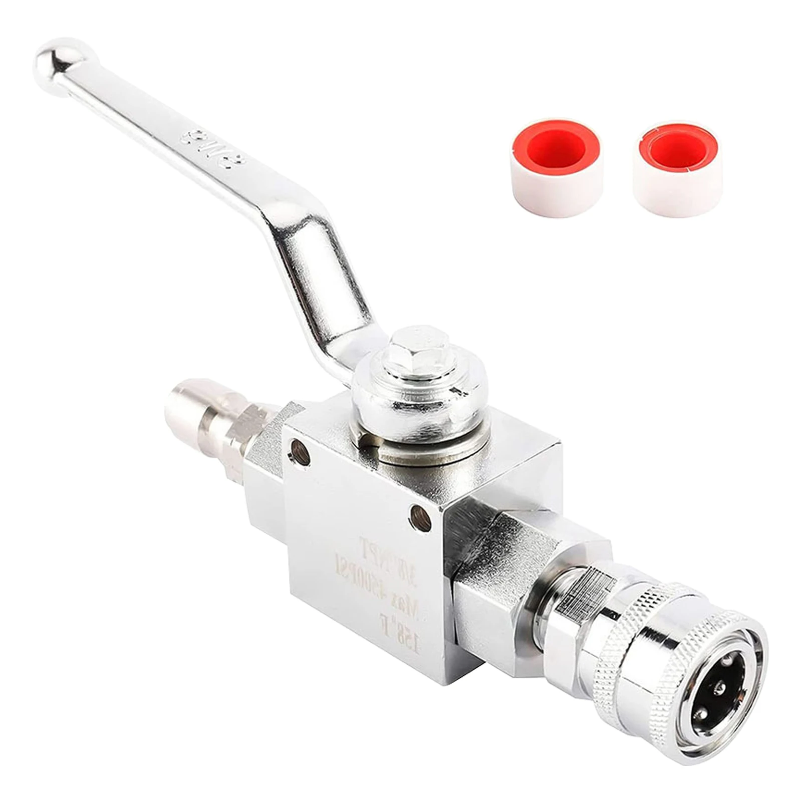 

Good Sealing Sturdy 3/8 Inch Ball Valve Kit Pressure Washer Easy To Use Power Quick Connect Fittings Stainless Steel Convenient