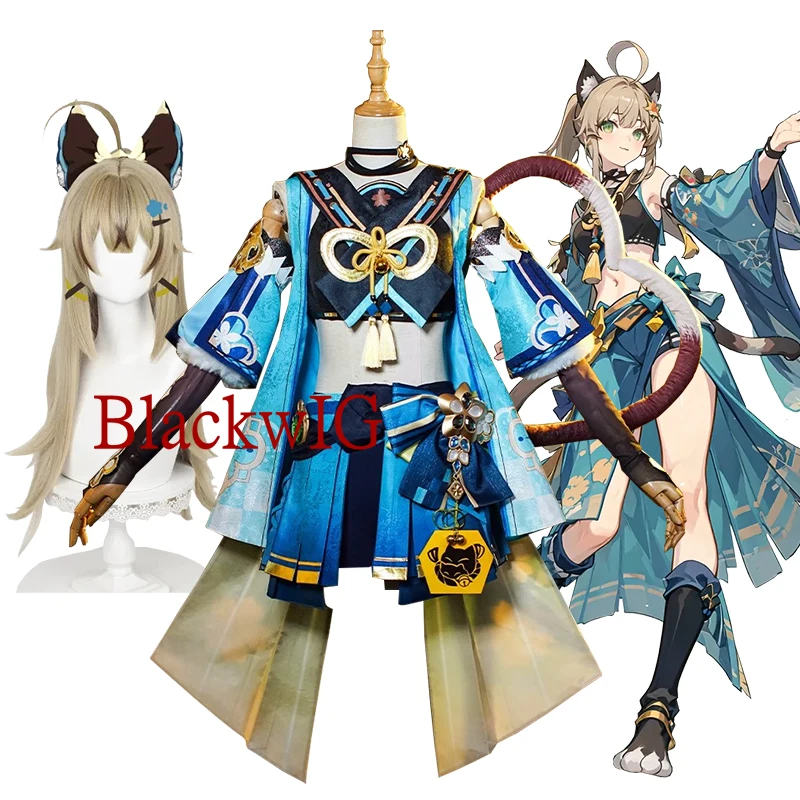

Anime Game Genshin Impact Cosplay Kirara Costume Cosplay Wig Halloween Party Suit Dress For Women Girl