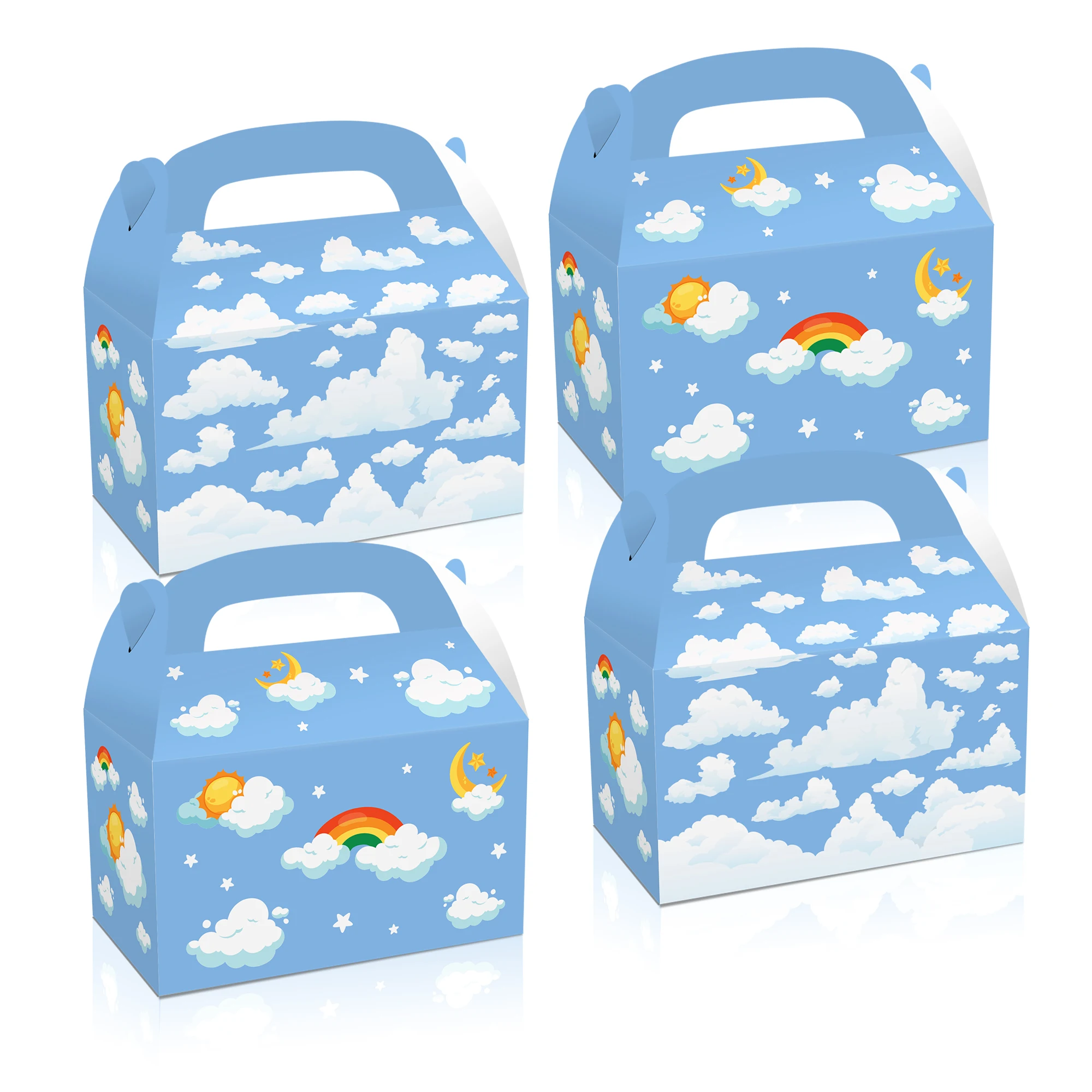 

DD149 4 шт. Мультяшные радужные голубые белые облака коробка для подарков на день рождения Упаковка конфет Подарочный пакет украшения для вече...