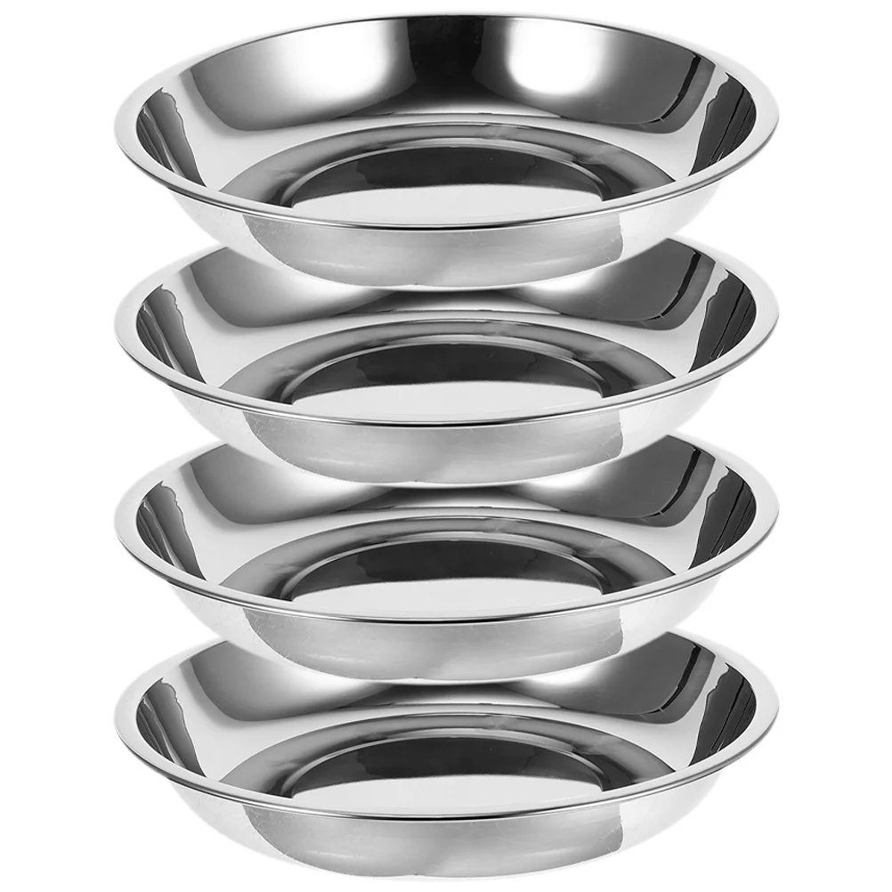 

4 Pcs Stainless Steel Cat Bowl Gifts Pets Dish Present Dog Sturdy Bowls Feeding