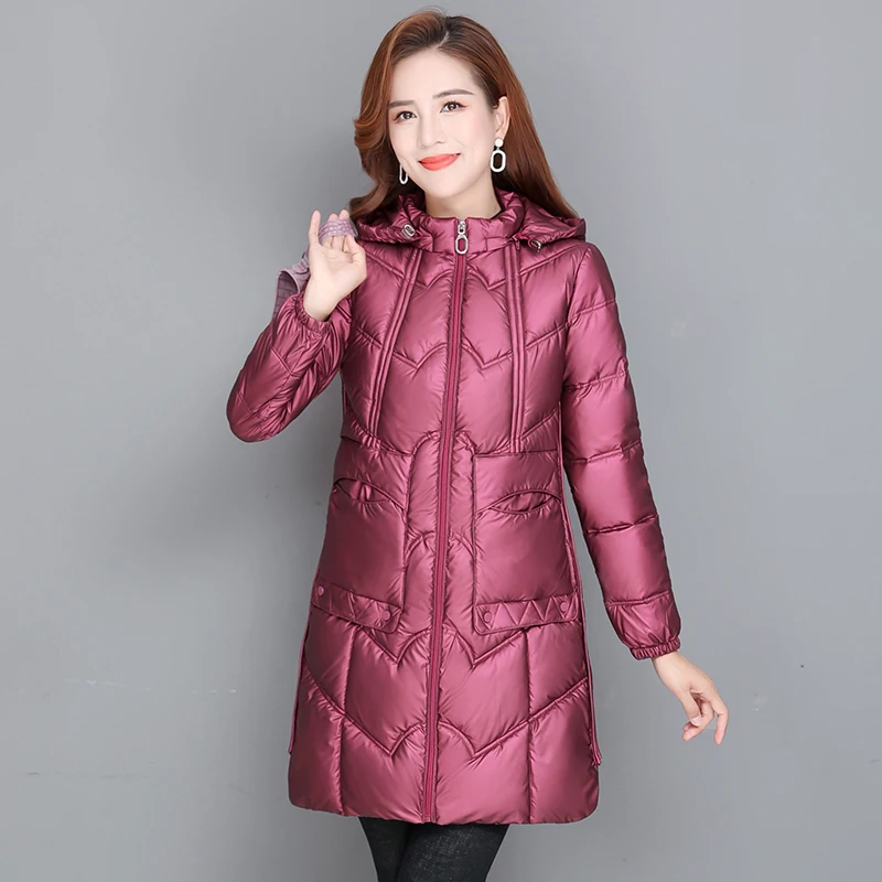 Winter Coats Woman Jackets 2023 Parkas Warm Thick Down Jacket Hooded Fashion Slim Solid Winter Clothes Women
