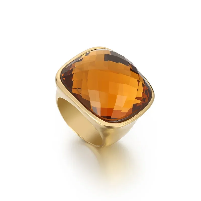 Женское кольцо из нержавеющей стали с цирконом