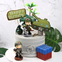 boys birthday national day cake topper special forces car ornament tank armored vehicle fighter doll baking supplies decoration