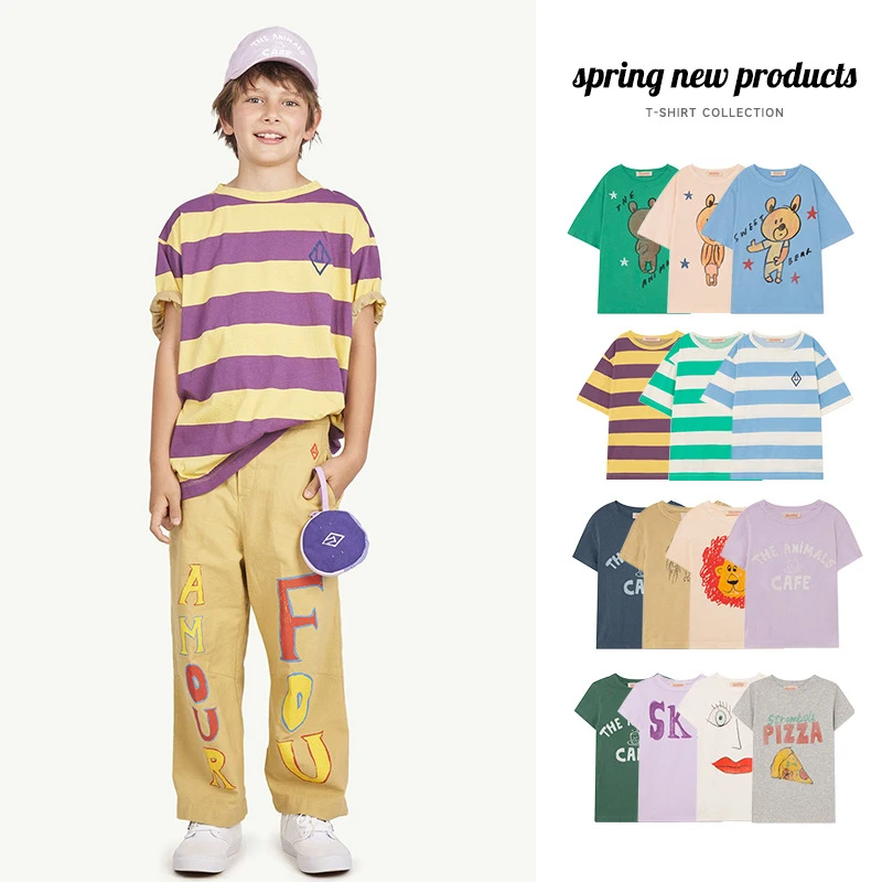

2022 Tao Children's T-shirt Summer Girls Boys Shirt Fashion Printed Kids Cotton T Shirts Clothes Set Teenagers Tees Top Clothing