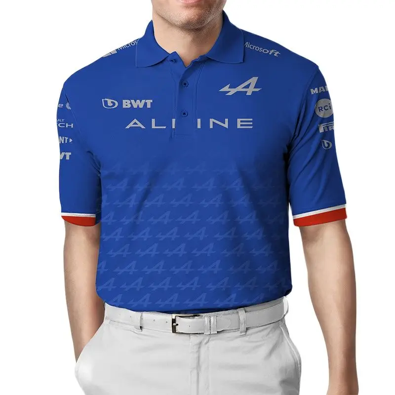

Bwt F1 ALPINE 2022 Team POLO Shirt Formula 1 Racing Suit Alpe Lapel T-Shirt Fan Party POLO MOTO Motorcycle Uniform