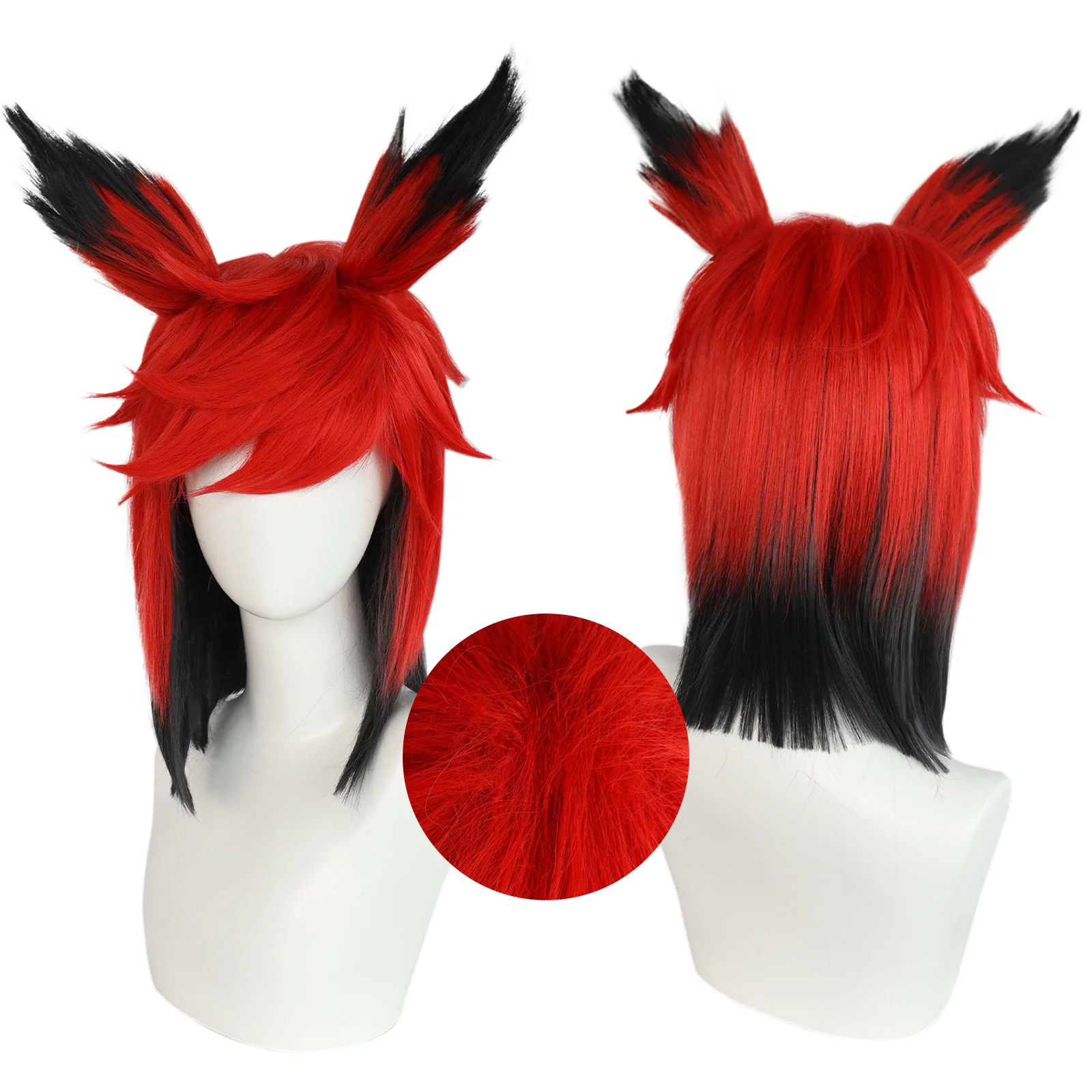 Парик для косплея аниме Alastor термостойкие синтетические волосы с ушками