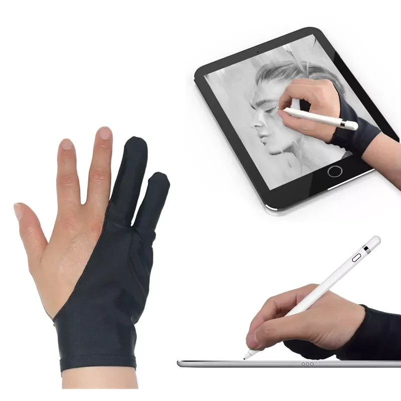 

Two-fingers Artist Anti-touch Glove for Drawing Tablet Anti-Fouling Touch Screen Pen for Apple IPhone IPad Samsung Stylus Sleeve
