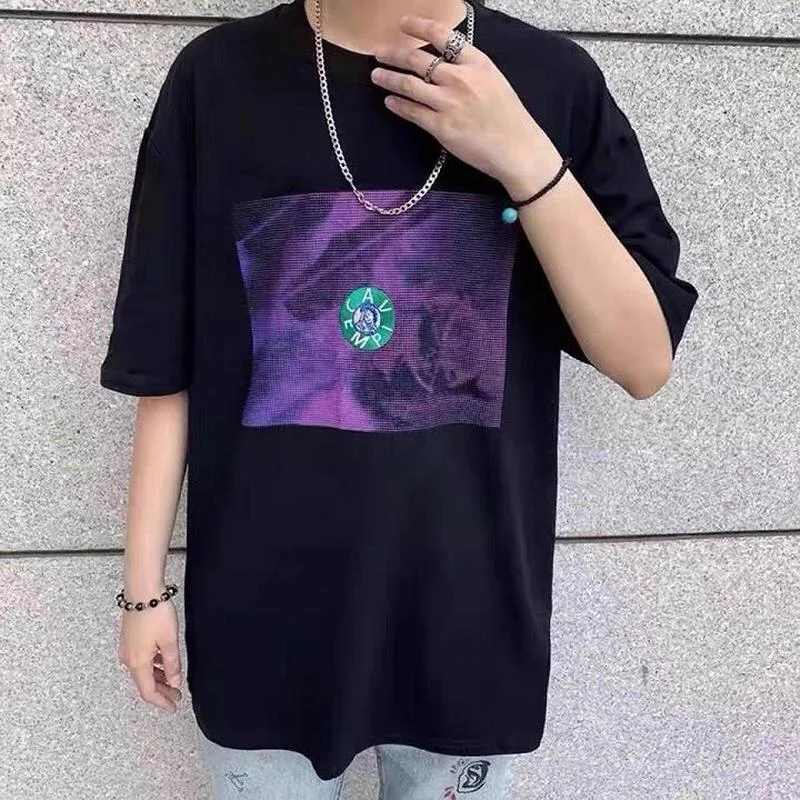 

22SS Stitching Color Label Print Cavempt T Shirt Men Women EU Size 100% Cotton Cavempt Top Tees Loose Fit Summer Tiny Spark