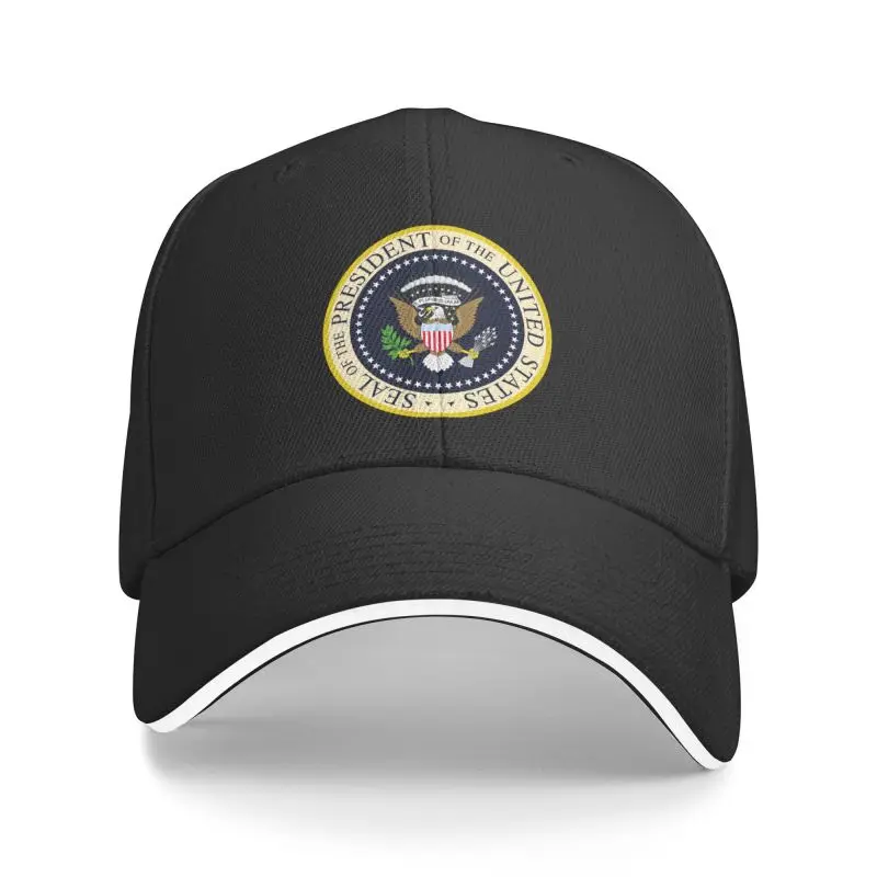 

New custom US presid-ent stamps women's sports baseball cap Adjustable weapon coat Father autumn hat 1