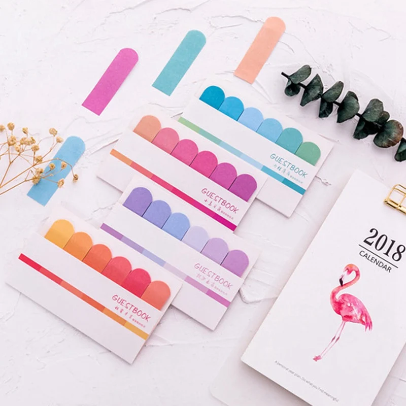 

6 colors Gradient Cute Kawaii Memo Pad Sticky Notes index Posted It Planner Stickers Notepads Stationery Office School Supplies