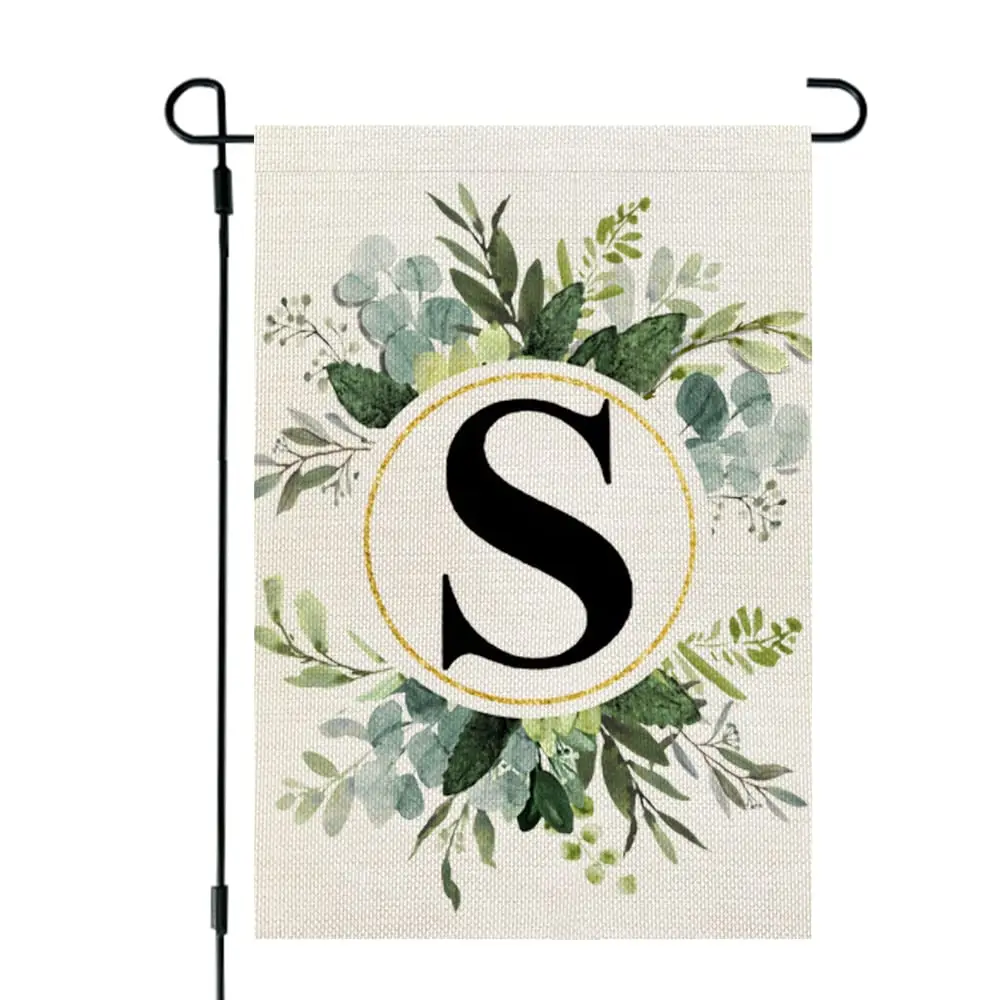 

Beauty Monogram Letter Garden Flag Floral 12x18 Inch Double Sided for Outside Small Burlap Family Last Name Initial Yard Flag