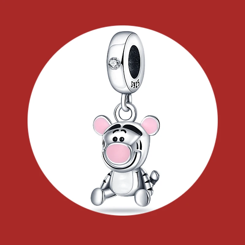 

Disney 925 Sterling Silver Charms Winnie The Pooh Friend Tigger Animal Bead Fit Original Pandora Bracelet Children's Day Gift