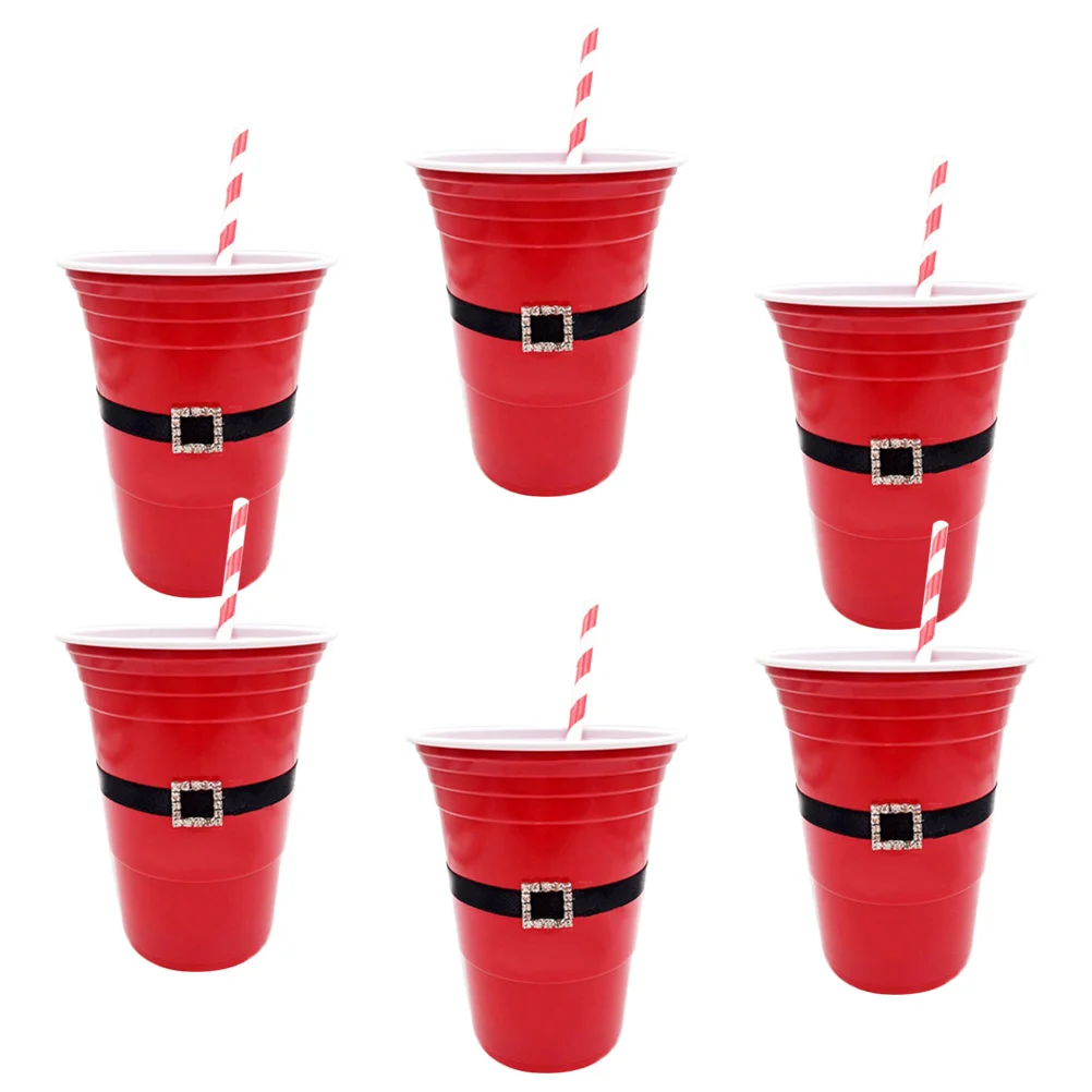 

6 Cups Santa Bottle Christmas Mug Christmas Drinking Cups Bottle Red Cups