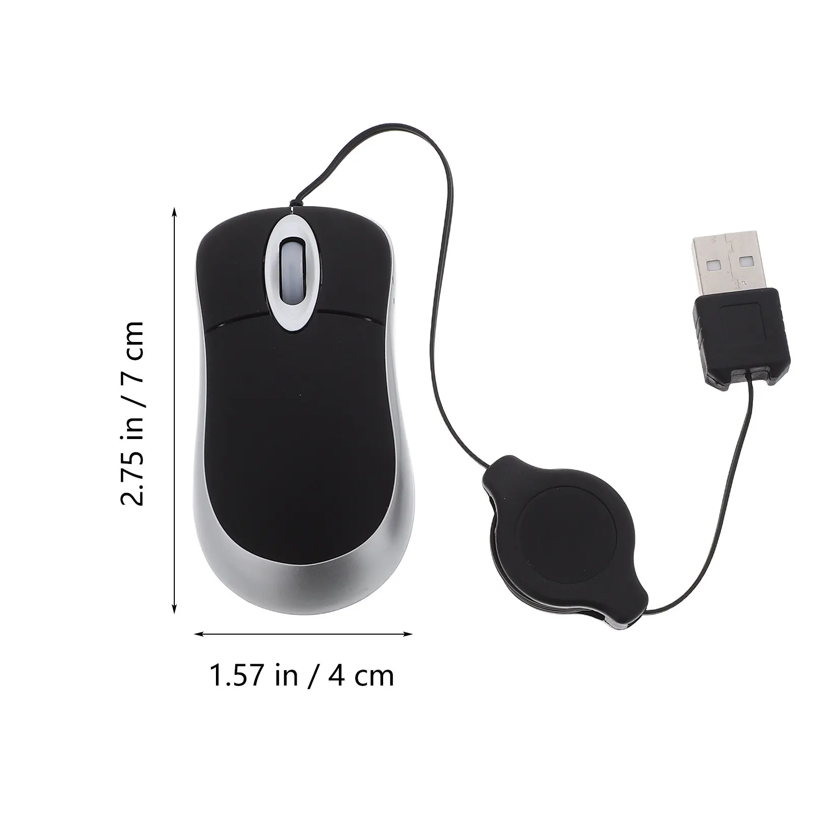 Мини-USB телескопическая мышь, красная, портативная, проводная, оптическая, 1000DPI, бесшумная, для ноутбуков, настольных компьютеров, офисного использования (art.: 3920d9276e409) - 3920d9276e409