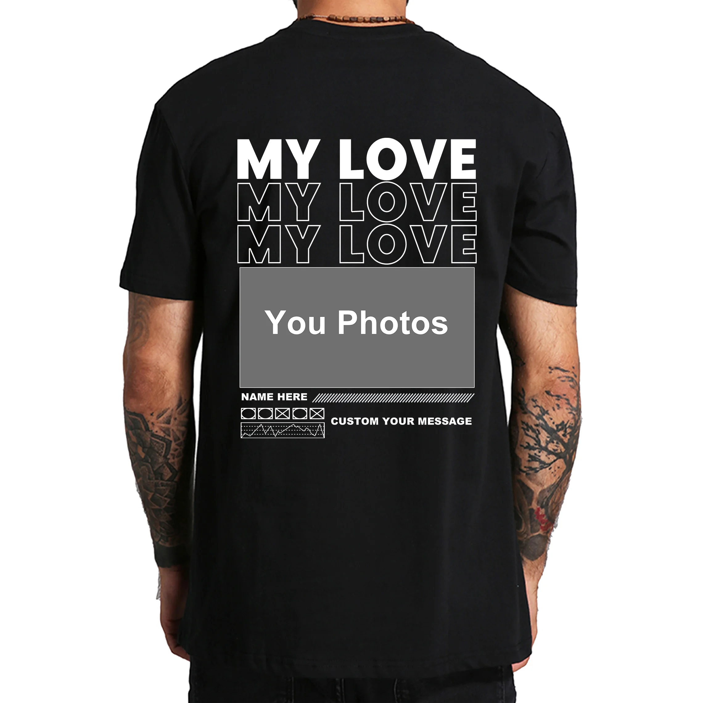 Фото Футболка Only You My Girlfriend, подарок бойфренду, футболки с коллажем для подруги, футболка на день Святого Валентина, хлопковая мягкая футболка для мужчин №2