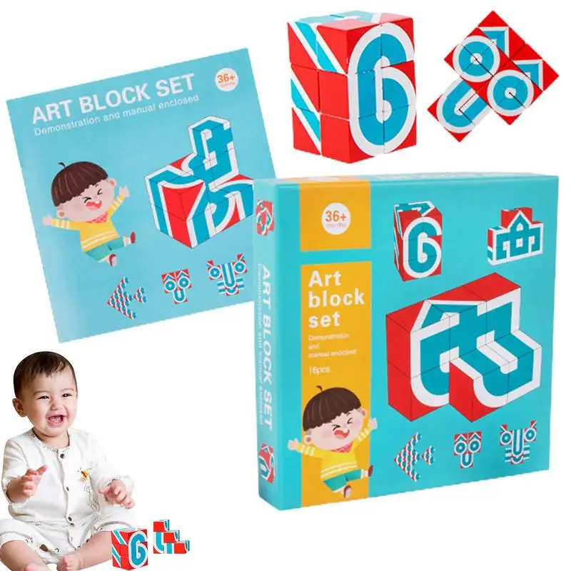 

Деревянные строительные блоки, набор блоков логического мышления, штабелируемые кубики для малышей, Дошкольное обучение, обучающие игрушки