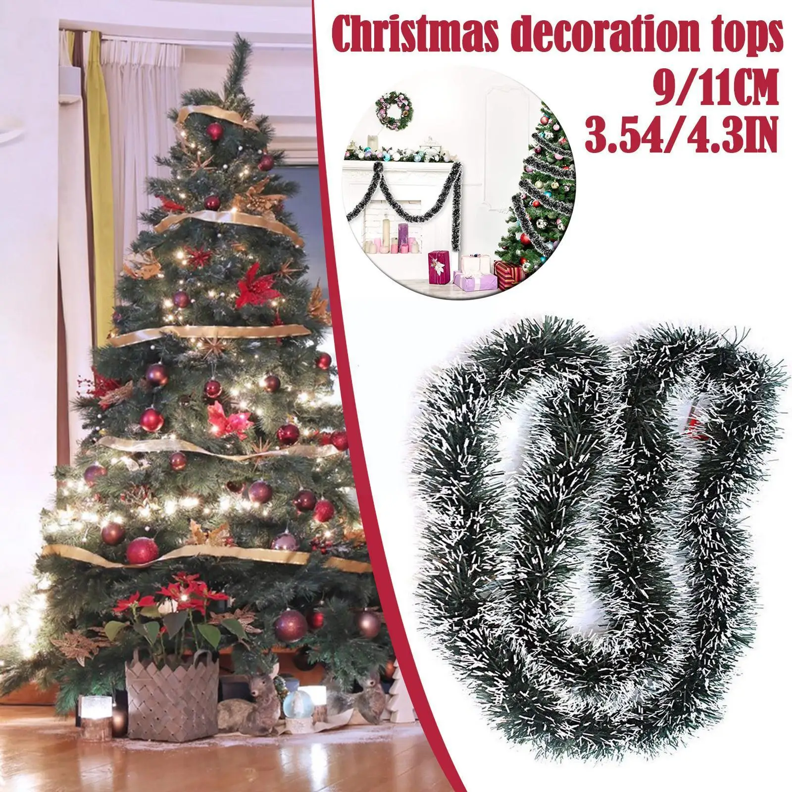 

2023. Новая Рождественская гирлянда 2 м для домашвечерние, настенная дверь, елка для вечерние ринки, Рождество U3 с украшением, бант, мишура, товары, полоски D O8V4