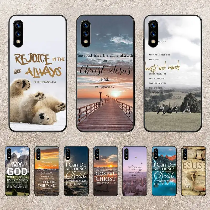 

Bible Verse Philippians Jesus Christ Christia Phone Case For Huawei G7 G8 P7 P8 P9 P10 P20 P30 Lite Mini Pro P Smart Plus Cove