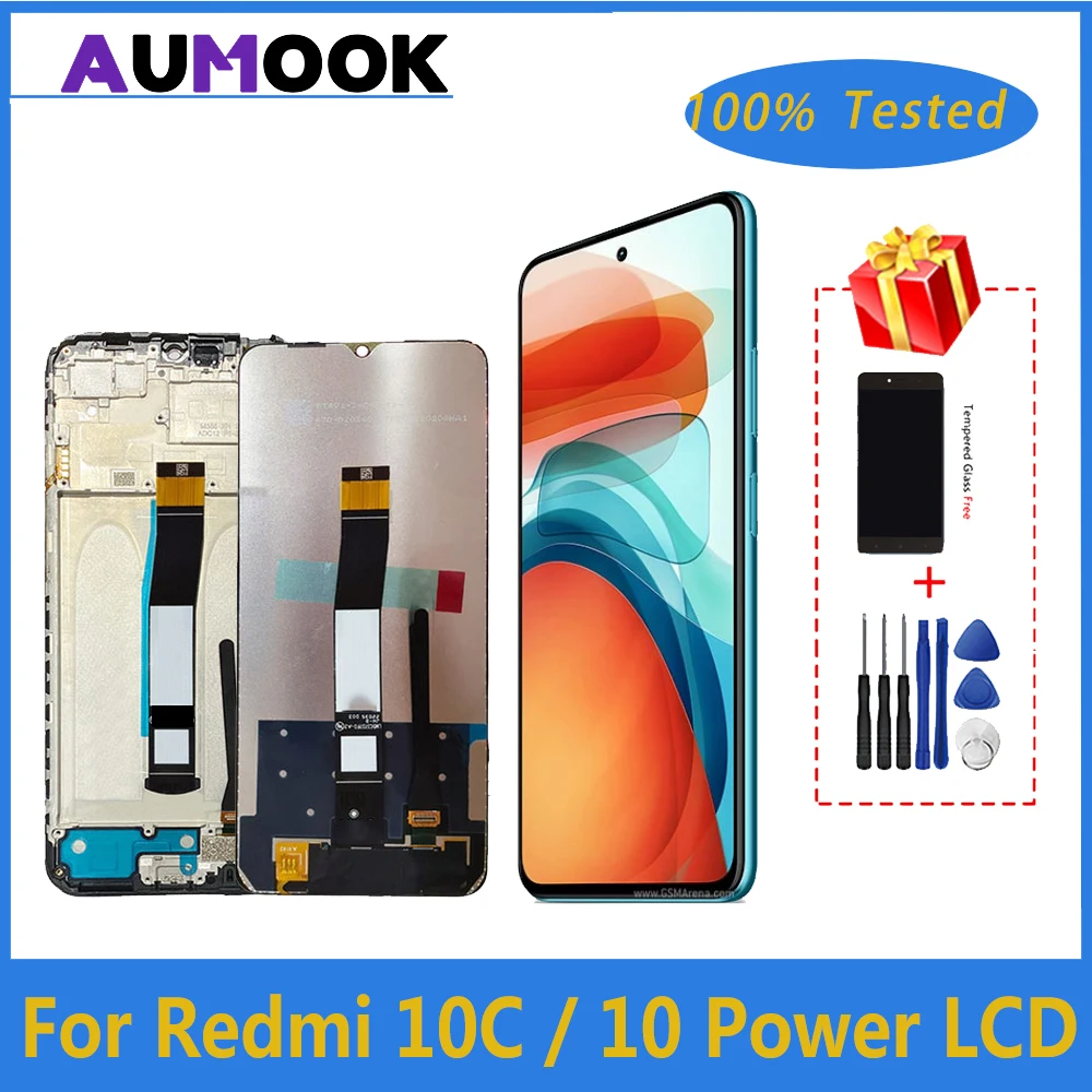 

Оригинальный ЖК-дисплей 6,71 ''для Redmi 10C / 10 Power, экран с рамкой для Xiaomi Redmi 10C, ЖК-дисплей, сенсорный экран, дигитайзер в сборе
