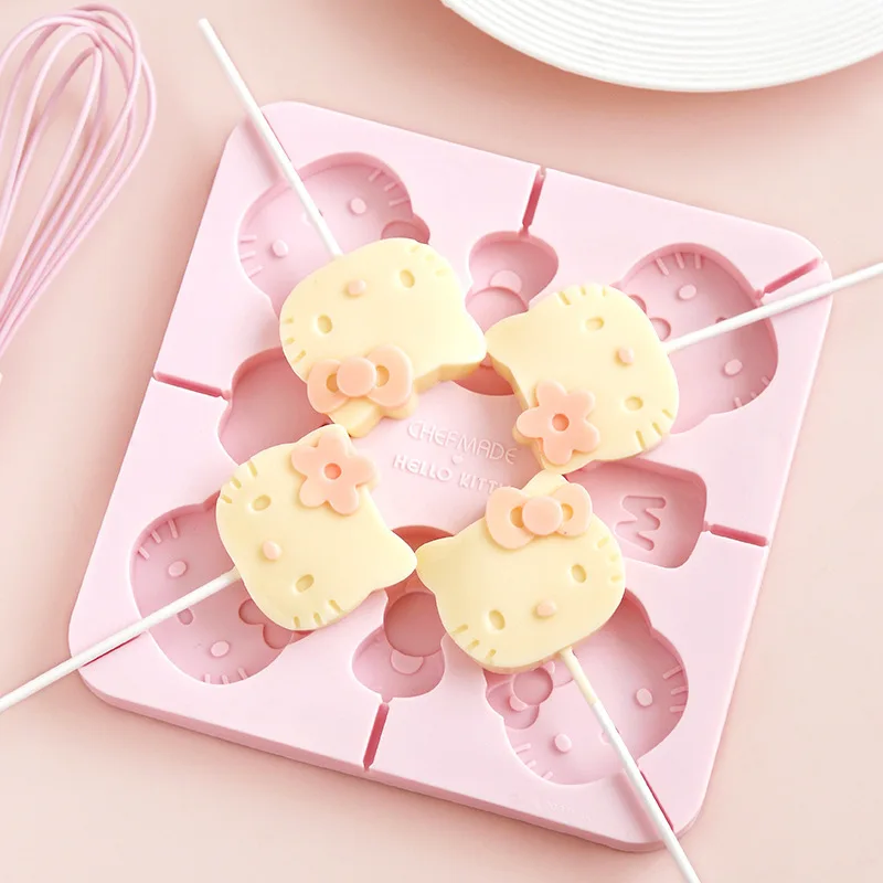 

Kawaii Sanrios Anime Cartoon Hello Kitty Cake Mold Cartoon Silicone Food Grade Homemade Handmade Kt Cat Cheese Stick Touch Tool