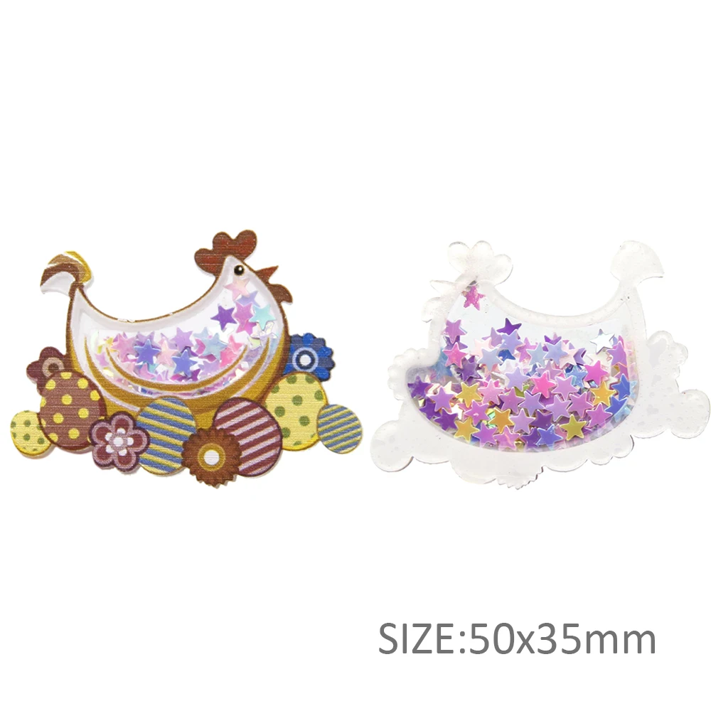 Акриловая фотоаппликация в виде зайчика с блестками 1Yc23894