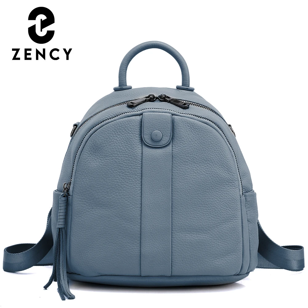 

Zency 100% Genuine Leather Backpack New Design Splittable Strap Bag Girl Classic Back To School Back Pack Simple Casual Bags