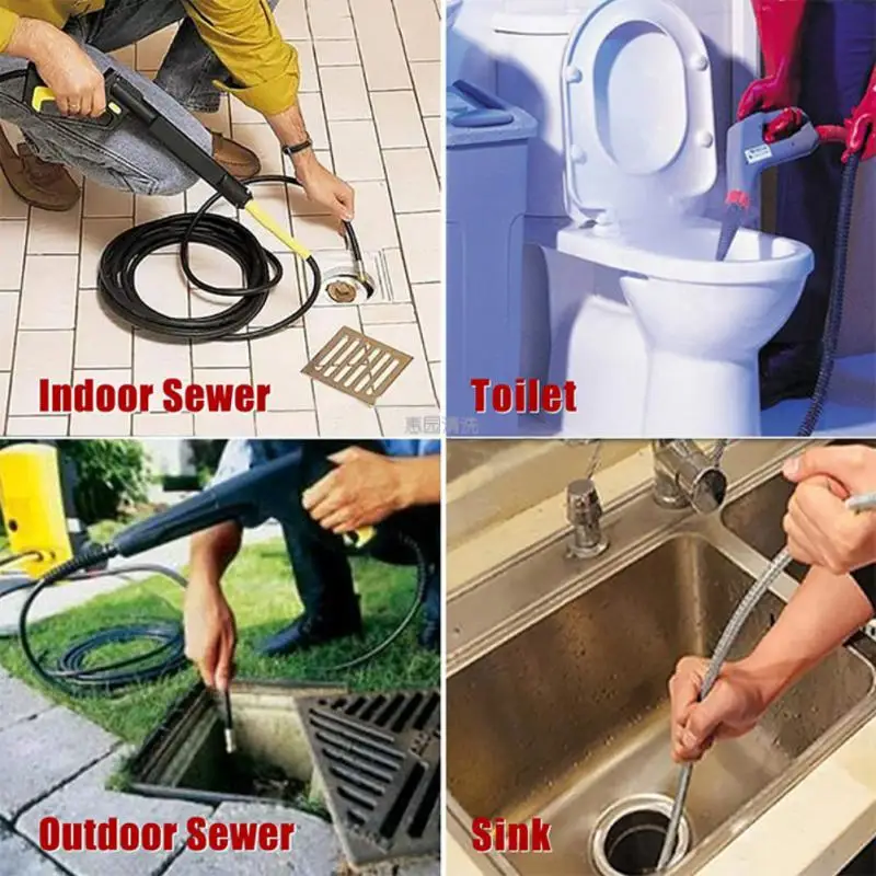 

Stainless Steel High-pressure cleaning machine wire pipe Sewer Drain Pipe Jetter Cleaning Nozzle For High Pressure Washer Hose