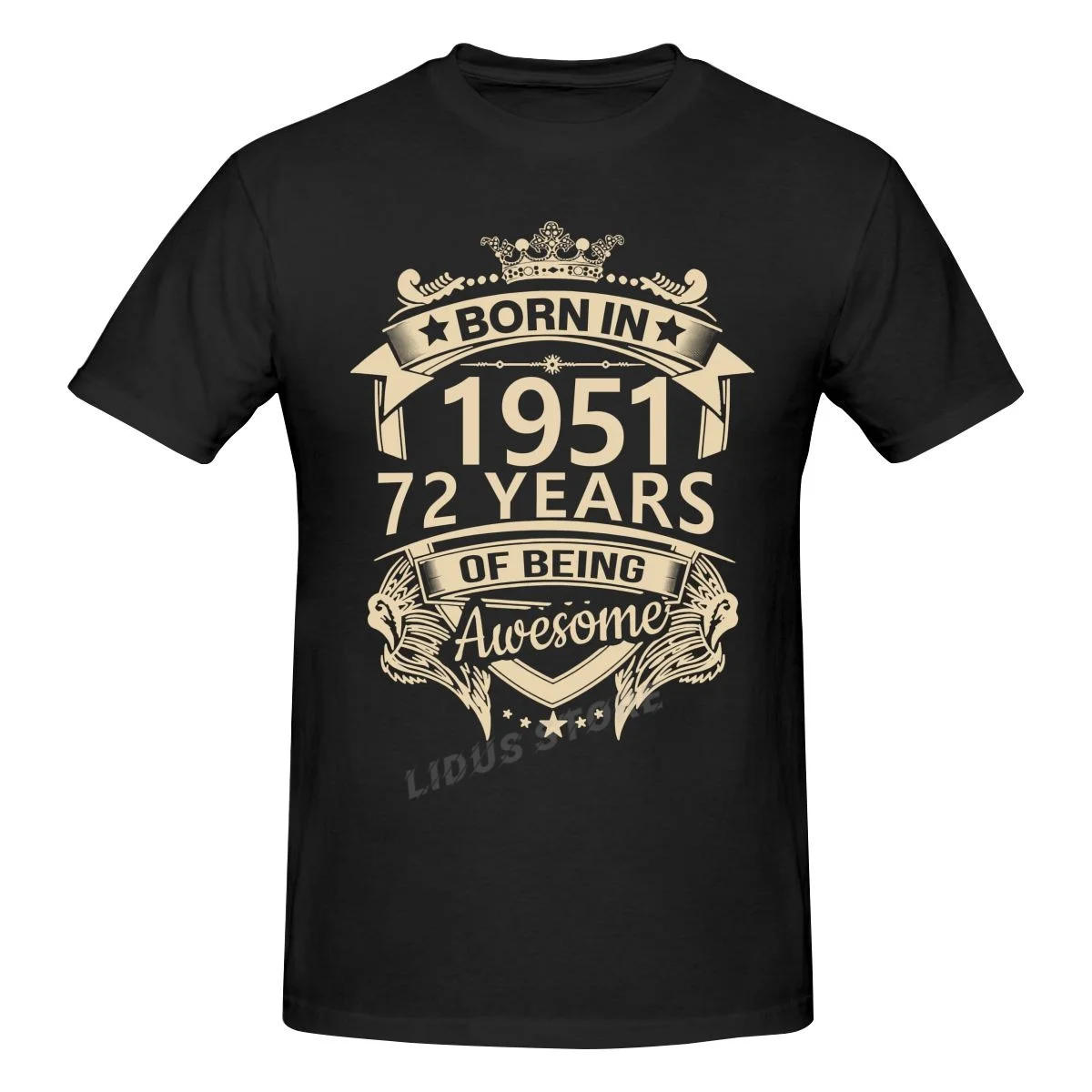 

Born In 1951 72 Years Of Being Awesome 72th Birthday Gift T shirt Harajuku Short Sleeve T-shirt 100% Cotton Graphics Tshirt Tops
