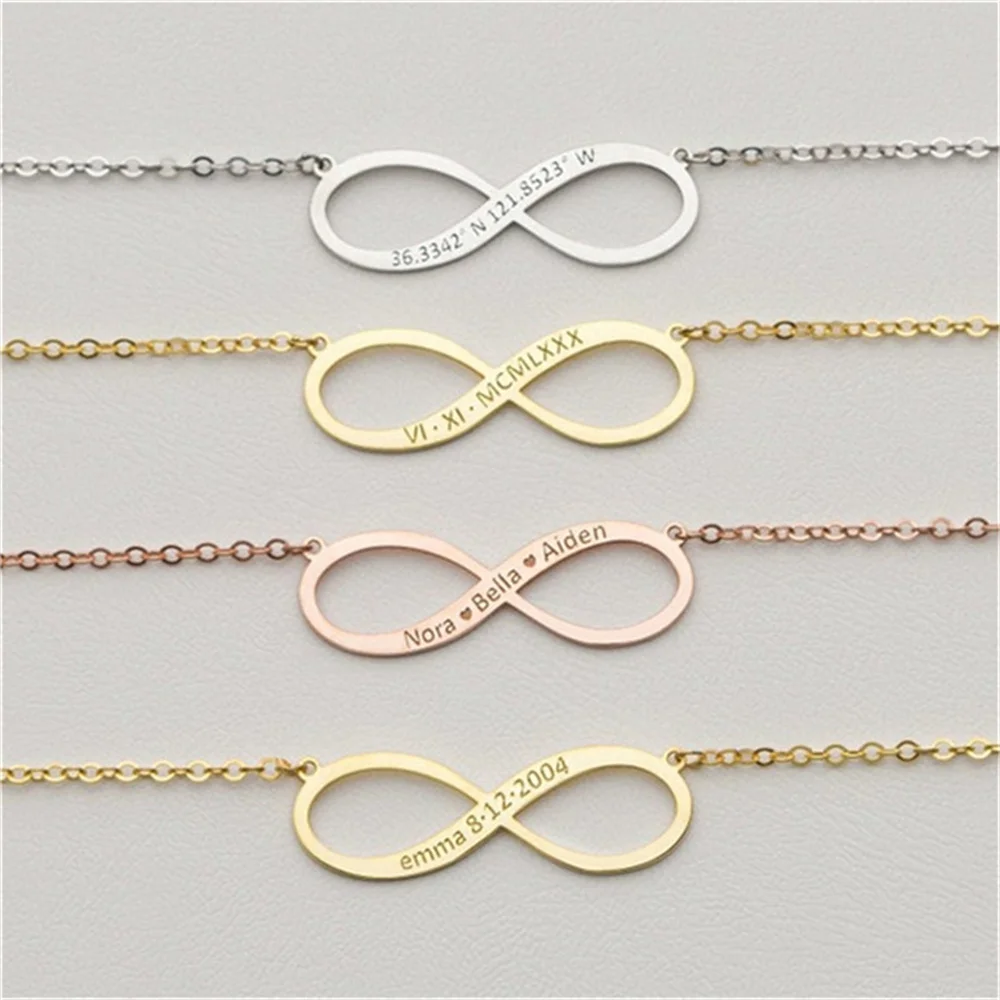 Mobius Ladies Custom Necklace Personality Custom Stainless Steel Women's Necklace Monogram Engraved Custom Gift