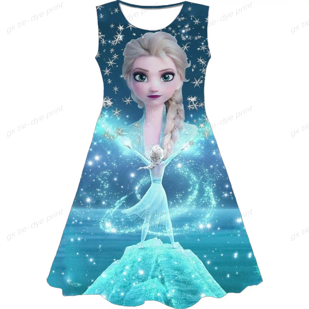 

Платье-майка для девочек в западном стиле, с принтом «Холодное сердце»