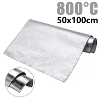 50x100cm car motorcycle heat protection film auto heat shield insulation hood sound deadener protective film mat