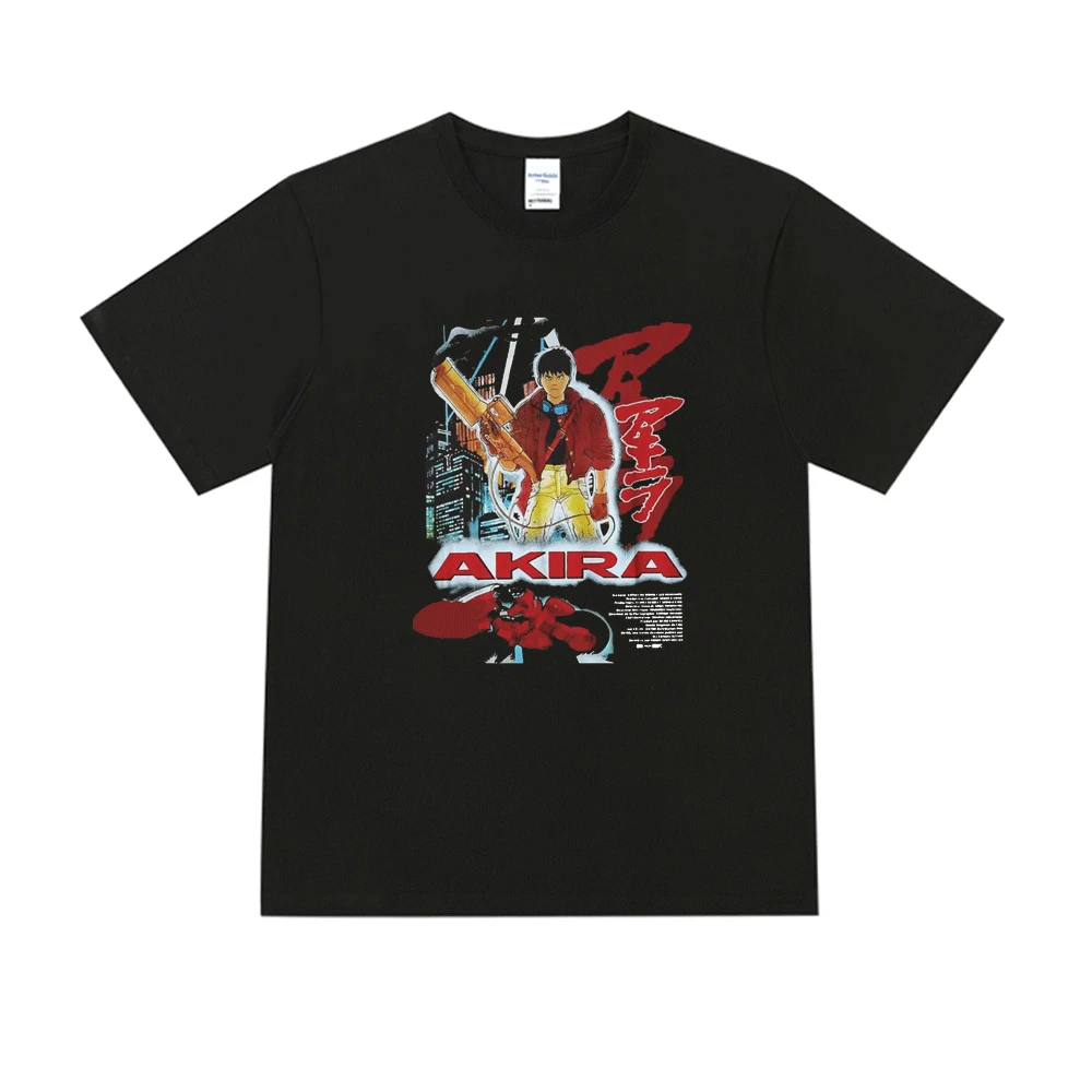 

AKIRA Kaneda Shotaro T-Shirt Men Women Summer Fashion Cotton T Shirt Streetwear Hip Hop Harajuku Tee Shirt Black and White Tops