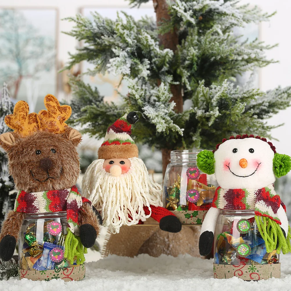

Candy Jar Christmas Boxes Snowman Santa Gifttoy Deer Storage Packaging Elk Clauscontainers Container Cookie Wedding Snow