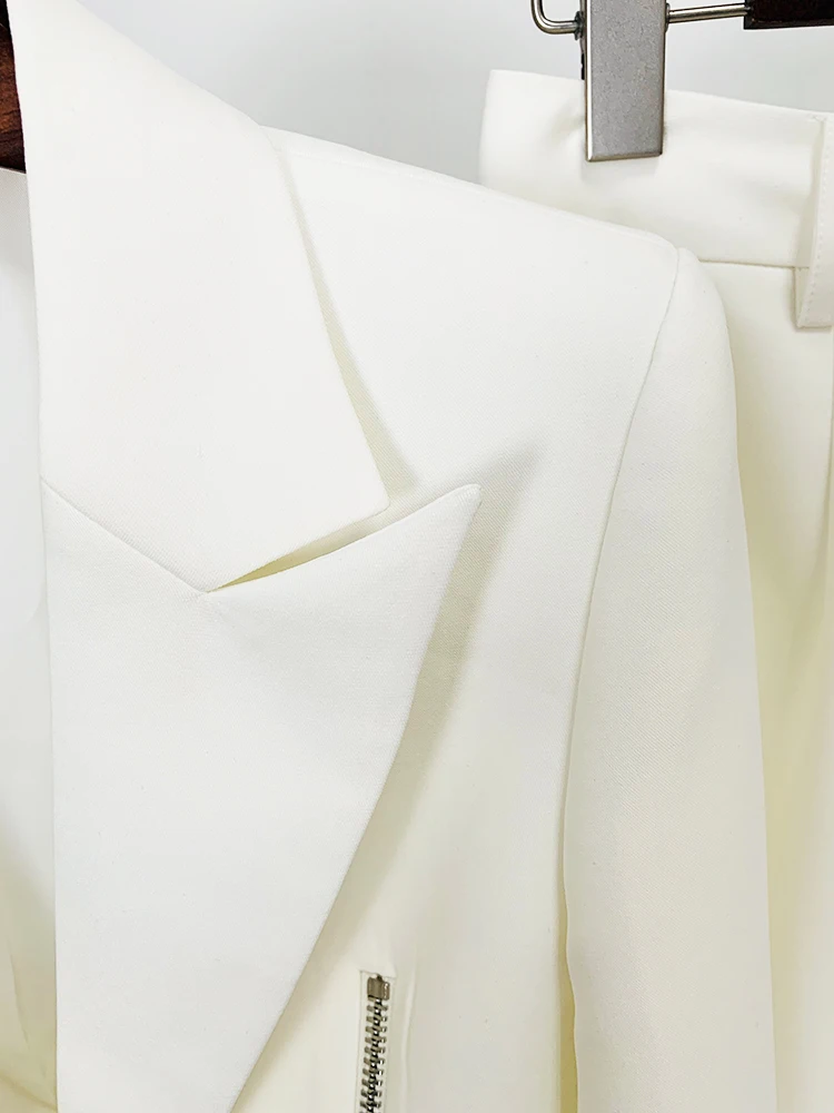 HIGH QUALITY Newest 2023 Designer Fashion Jacket Sets Women's One Button Zippers Split Blazer Pants Suit